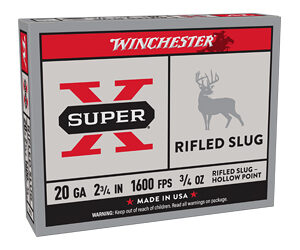 Winchester Super-X Rifled Slug Shotshells 20 ga 2-3/4" 3/4 oz 1600 fps Slug 5/ct