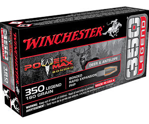 Winchester Power Max Rifle Ammunition .350 Legend 160 gr. PHP 2225 fps 20/ct