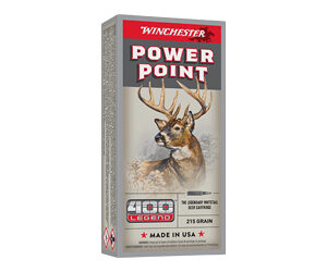 Winchester Power Point Rifle Ammunition 400 Legend 215 gr. SP 2250 fps 20/ct