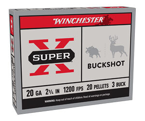 Winchester Super-X Buckshot Shotshells 20 ga 2-3/4" 1200 fps #3B 5/ct