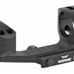 Warne two-piece 20 MOA rifle scope base with dual ring mounts.