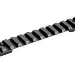 Black Picatinny rail segment with evenly spaced slots for mounting accessories (e.g., sights, grips)