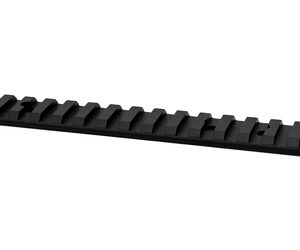 Long black plastic strip with evenly spaced rectangular slots along its length.