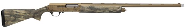 Desert camouflage sniper rifle laid horizontally with a long tan barrel and stock, featuring a camo fore-end and a metal receiver.
