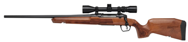 Bolt-action rifle with a wooden stock and mounted scope (hunting rifle)