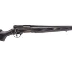 Long-barreled rifle with a dark wooden stock shown in a horizontal side view against a white background.