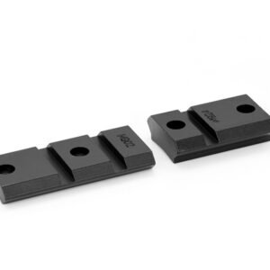 Two black Picatinny rail segments with mounting holes for firearm accessories on a white background.