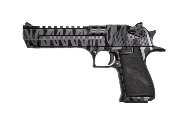 Desert Eagle .44 Magnum pistol with gray camouflage pattern, shown in side profile.