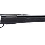 Black shotgun with a long barrel and synthetic stock.