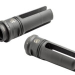 Two gray cylindrical camera accessory adapters with cutout slots and inner threads, shown on a white background.