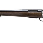 Lever-action rifle with wooden stock and long barrel