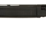TriStar pump-action shotgun with a long vented-barrel and black synthetic stock and forend.