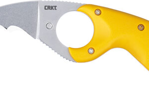 CRKT Bear Claw Fixed Knife 2-2/5" Hawkbill Blade Yellow