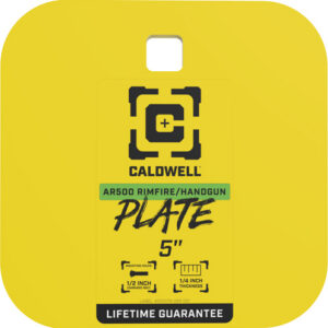 Caldwell AR500 1/4'' Rimfire/Handgun 5'' Square Gong Yellow