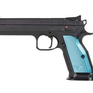 CZ-USA TS2 Handgun 9mm Luger 10rd Magazines (2) 5.28" Barrel Black with Aluminum Blue Grips