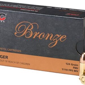 PMC Bronze Handgun Ammunition 9mm Luger 124 gr FMJ 1110 fps 50/ct