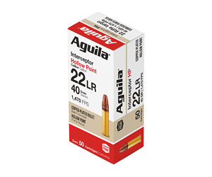 Aguila Interceptor Rimfire Ammunition .22 LR 40 gr CPSP 1470 fps 50/ct