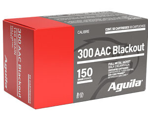 Aguila Rifle Ammunition .300 AAC Blackout 150 gr FMJ 1960 fps 50/ct
