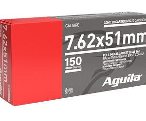 Aguila Rifle Ammunition 7.62x51mm 150 gr FMJBT 2750 fps 20/ct