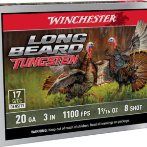 Winchester Long Beard Tungsten Shotshell 20ga 3" 1-9/16oz 1100 fps #8 5/ct