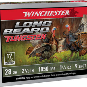 Winchester Long Beard Tungsten Shotshell 28ga 2-3/4" 1-1/4oz 1150 fps #9 5/ct