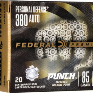 Federal Personal Defense Punch Handgun Ammunition .380 Auto 85 gr JHP 1000 fps 20/ct