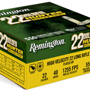 Remington Golden Hunter Rimfire Ammunition .22LR 40gr HP 1255 fps 550/ct