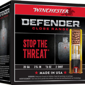 Winchester Defender Buckshot Shotshells 20 ga 2-3/4" 7/8 oz 1145 fps #2 25/ct