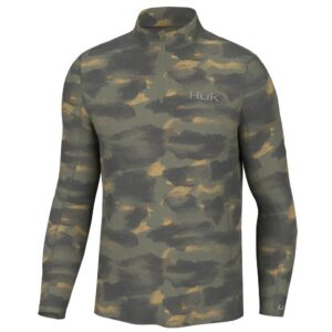 Huk Camden Coldfront 1/4 Zip Long Sleeve Shirt Camden Moss XL