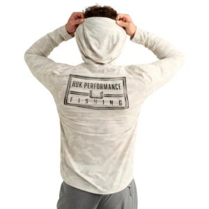 Huk Drift Performance Hoodie Long Sleeve Shirt Silver Birch Camo 2XL