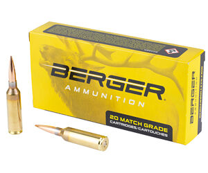 Berger Elite Hunter Rifle Ammunition 6.5 PRC 140gr HPBT 3109 fps 20/ct