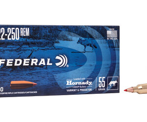 Federal Varmint & Predator Rifle Ammunition .22-250 Rem 55 gr V-MAX 4200 fps 20/ct