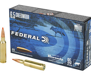 Federal Varmint & Predator Rifle Ammunition 6.5 Creedmoor 95 gr V-MAX 3300 fps 20/ct