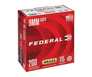 Federal Champion Training Handgun Ammunition 9mm Luger 115 gr FMJ 1125 fps 200/ct