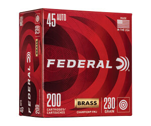 Federal Champion Training Handgun Ammunition .45 ACP 230 gr FMJ 890 fps 200/ct