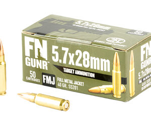 FN GUNR Target Handgun Ammunition 5.7x28mm 40 gr FMJ 2040 fps 50/ct