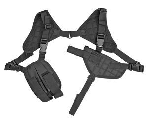VISM by NcSTAR AMBI HORIZONTAL SHOULDER HOLSTER/DOUBLE MAG HOLDER/BLACK