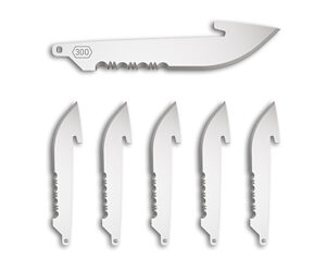 Outdoor Edge 3" Drop Point Blade Pack Half Serration Stainless 6/ct