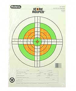 Champion Scorekeeper Targets Fluorescent Orange & Green Bull - 25 yd. Pistol Slow Fire 12/Pack