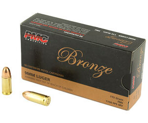 PMC Bronze Handgun Ammunition 9mm Luger 115 gr FMJ 1150 fps 50/ct