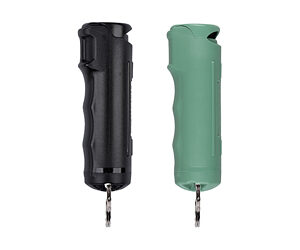 Sabre Flip Top Pepper Gel Security Spray with Snap Clip Black Sage Green 2/ct