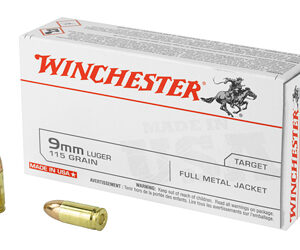 Winchester USA Handgun Ammunition 9mm Luger 115 gr FMJ 50/rd