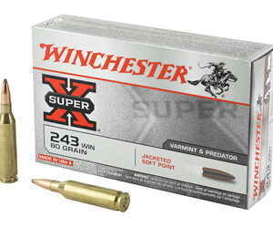 Winchester Super-X Rifle Ammunition .243 Win 80 gr. PSP 3350 fps 20/ct