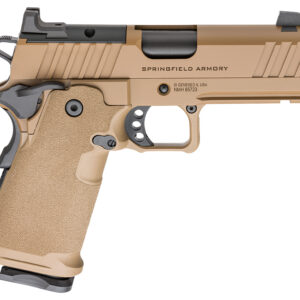 Springfield 1911 DS Prodigy Comp Handgun 9mm Luger 17(1) &20(1) Magazines 4.25" Barrel Coyote Brown Optic Ready