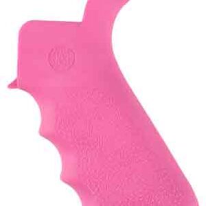 Hogue AR-15/M-16 Rubber Beavertail Grip with Finger Grooves-Pink