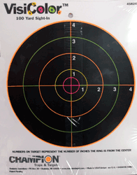 Champion VisiColor High-Visibility Paper Targets 8" Bull 8.5" X 11" 10/Pack