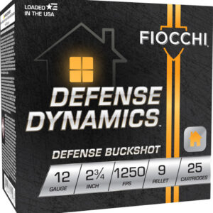 Fiocchi Defense Dynamics Shotshells 12ga 2-3/4" 9-pellet 1250 fps #1 25/ct