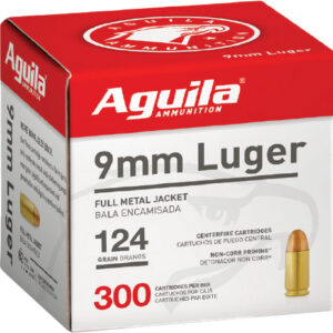 Aguila Handgun Ammunition 9mm Luger 124 gr FMJ 1115 fps 300/ct