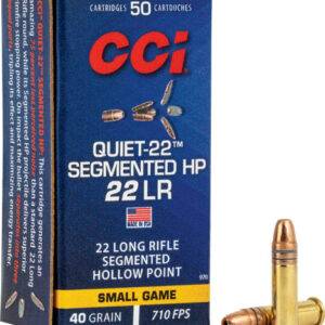 CCI Quiet-22 Segmented HP Rimfire Ammunition .22 LR 40 gr HP 710 fps 50/ct