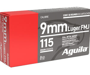 Aguila Handgun Ammunition 9mm Luger 115 gr FMJ 1150 fps 50/ct